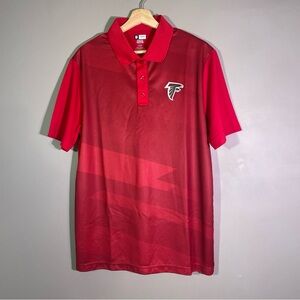 NFL Team Apparel Polo Shirt Men's L Red Atlanta Falcons Logo TX3 Cool